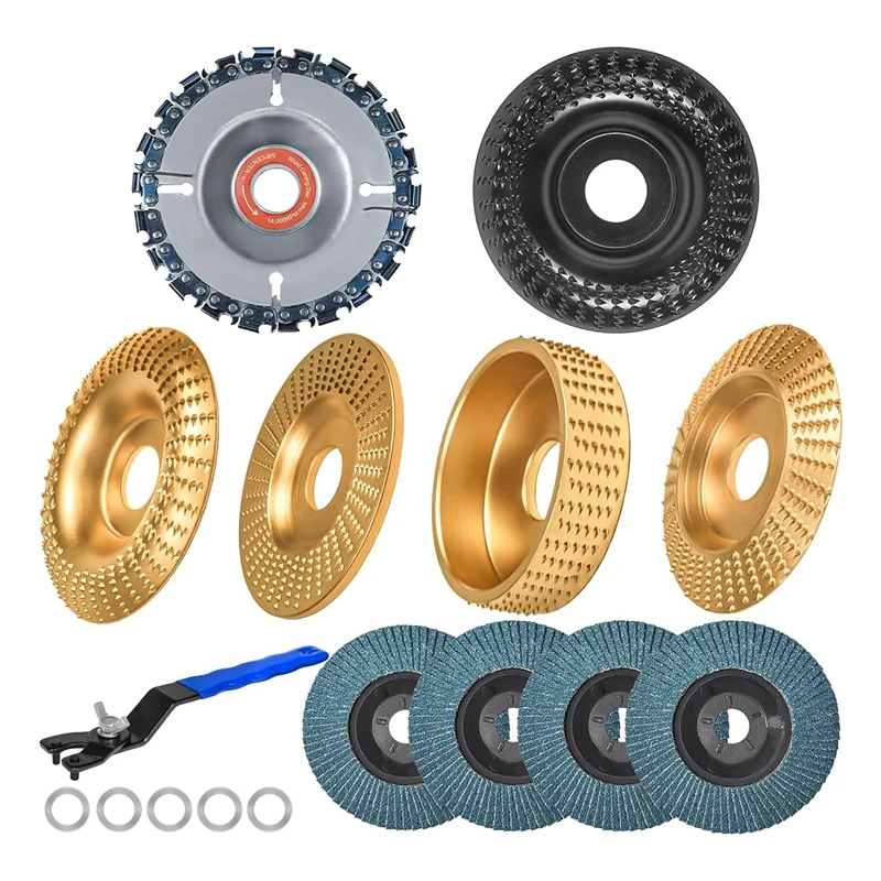 

Диск для резьбы по дереву 11 шт., угловая шлифовальная машина, диск для резьбы по дереву, металлический шлифовальный диск для 4-дюймовой или 4-дюймовой угловой шлифовальной машины