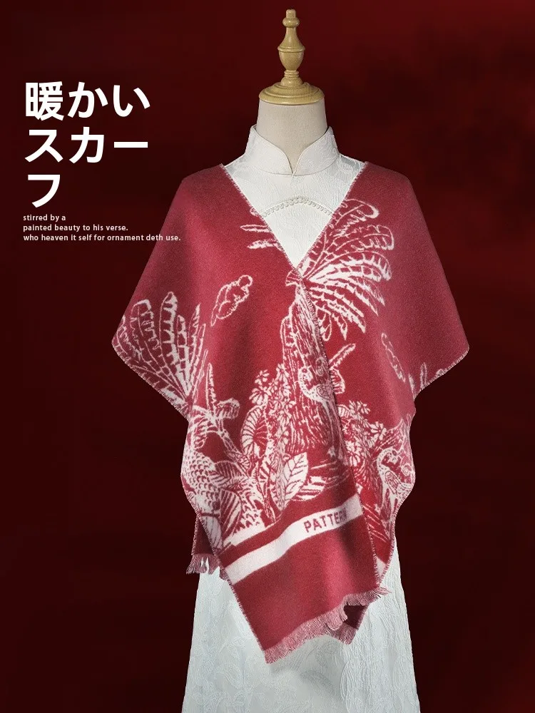 women's-wool-scarf-ort-thiened-winter-ne-protection-small-size-year-gift-soft-comfortable-double-sided-plant-floral