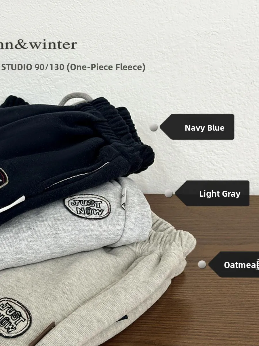 Thiened Fce Autumn Winter Pants Children's Casual Warm Trousers for Boys And Girls Medium to Small Kids Faionable Sle