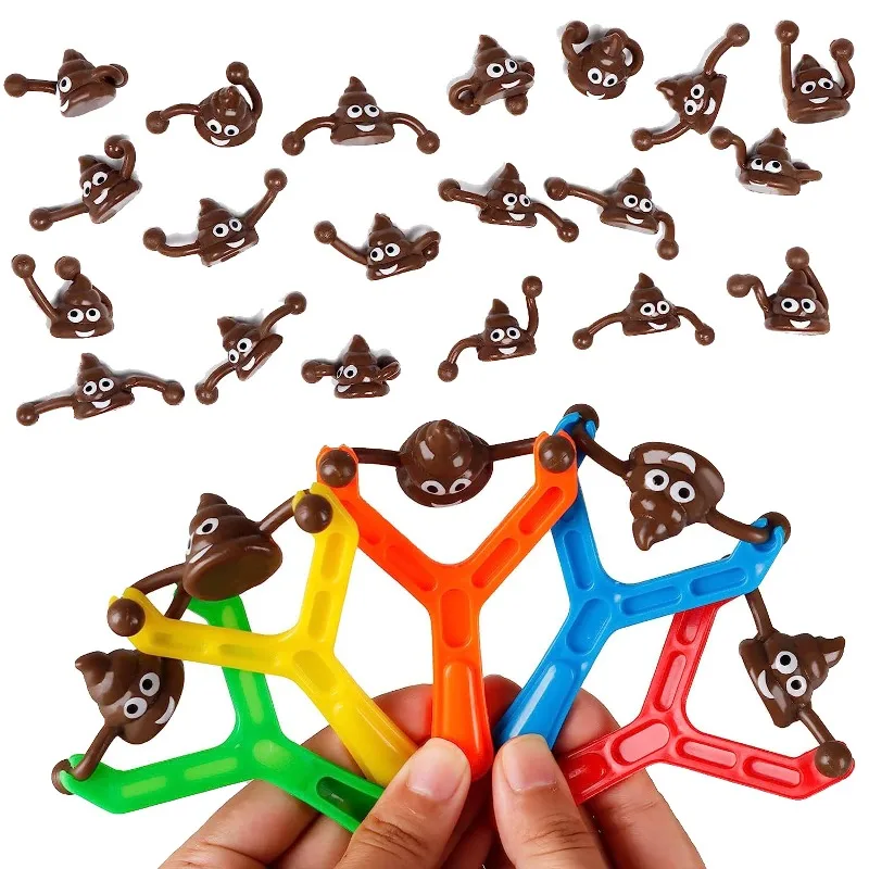 12PC Funny Poo Launcher Tricky Slingshot Children Toys Kids Birthday Party Gifts Wedding Gifts For Guests Christmas Party Favors