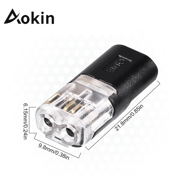 Aokin 10/20/50pcs Double-Wire Plug-in Connector Led Light Strip Connectors 2 Pin Led Strip Lights Connectors Low Voltage view 5