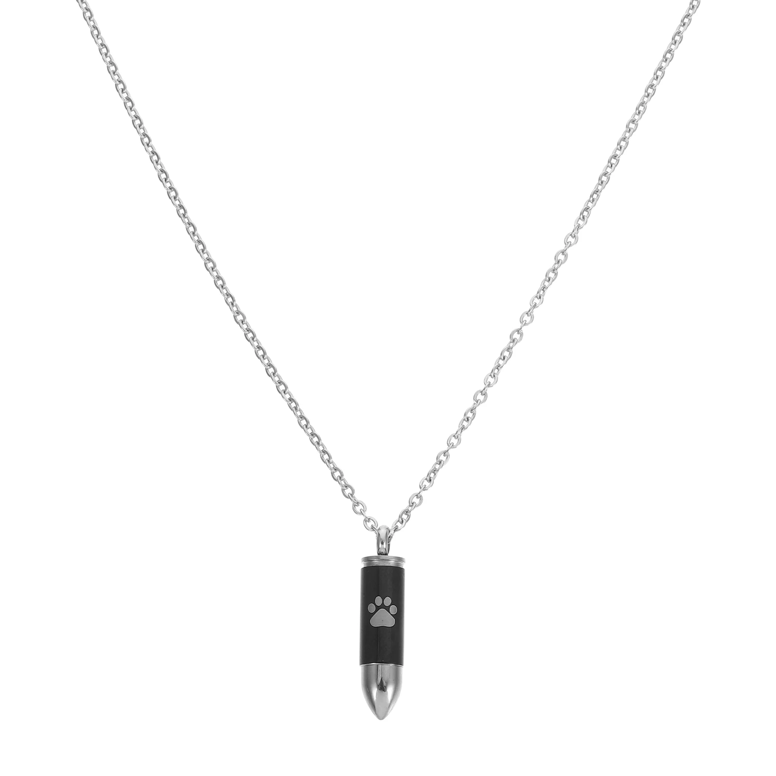 

Claw Print Commemorative Necklace Pet Loss Urn Trend Ashes Keepsake Titanium Steel Dog