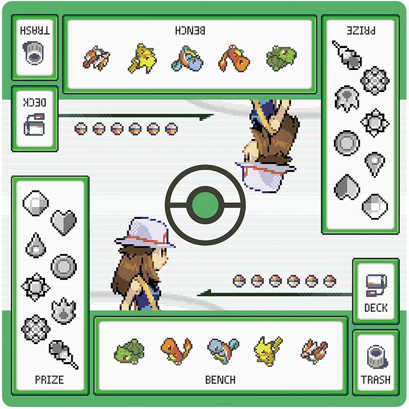 Bricolage Ptcg Pokemon Pixel Double face carte Pad Pikachu Charmander caoutchouc bataille Pad Anime Collection Action jouet figurines cadeaux