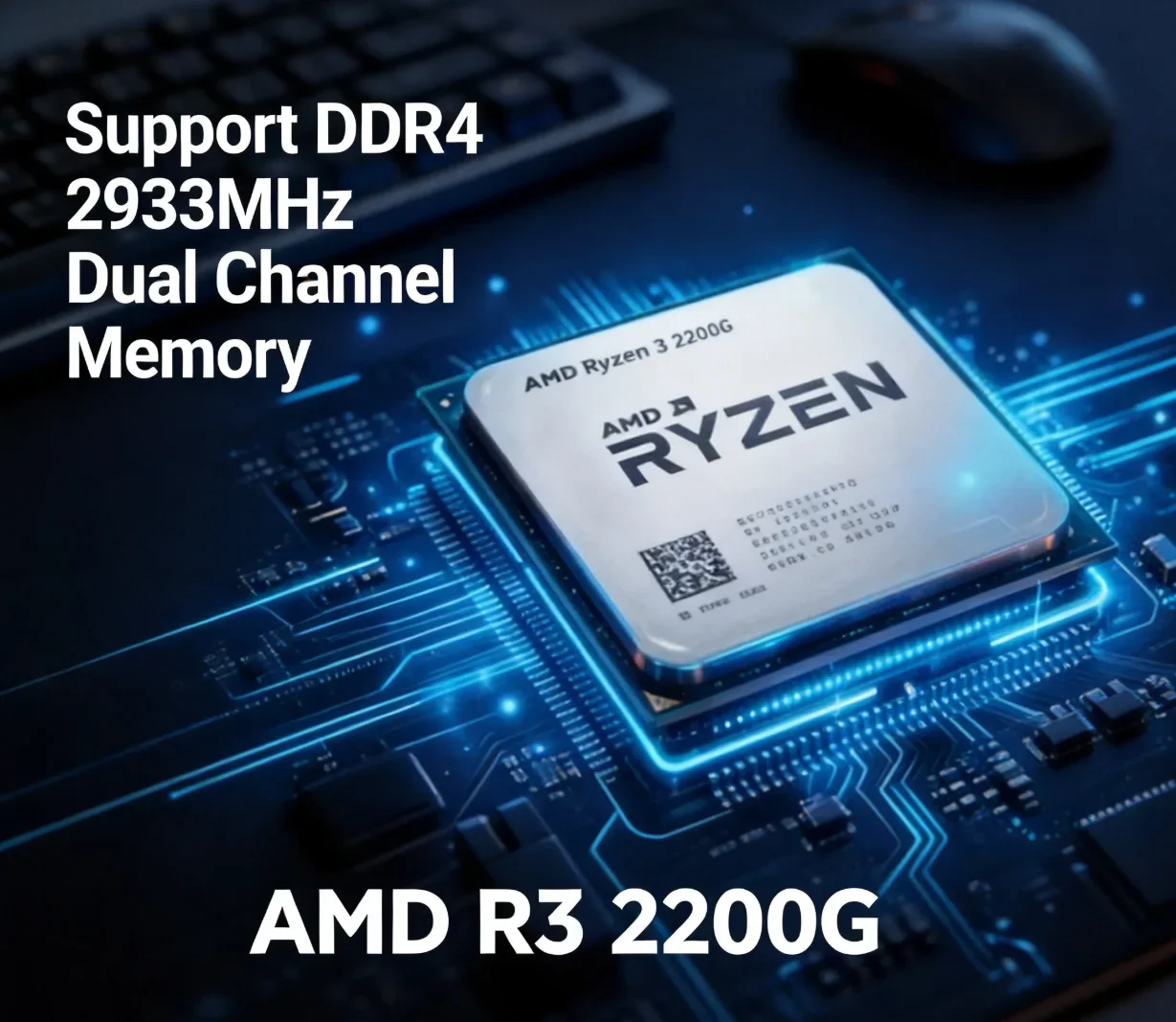 AMD Ryzen 3 2200G Socket AM4 Gebraucht R3 2200G 3,5GHz Quad-Core Quad-Thread CPU Desktop-Gaming-Prozessor DDR4