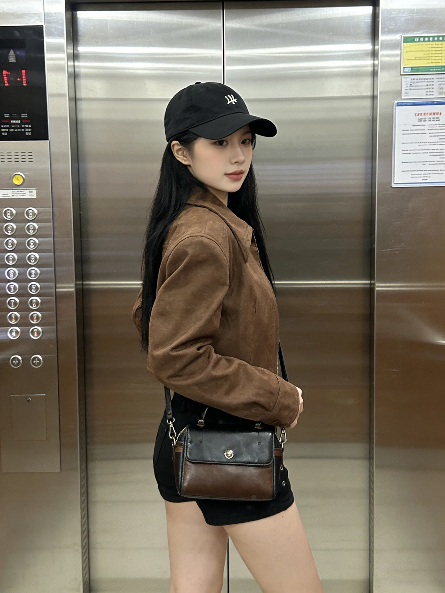 Giacca Americana Retrò in Camoscio per Donna, Colore Caffè, Nuova Moda Primaverile, Cappotto Elegante per Signore