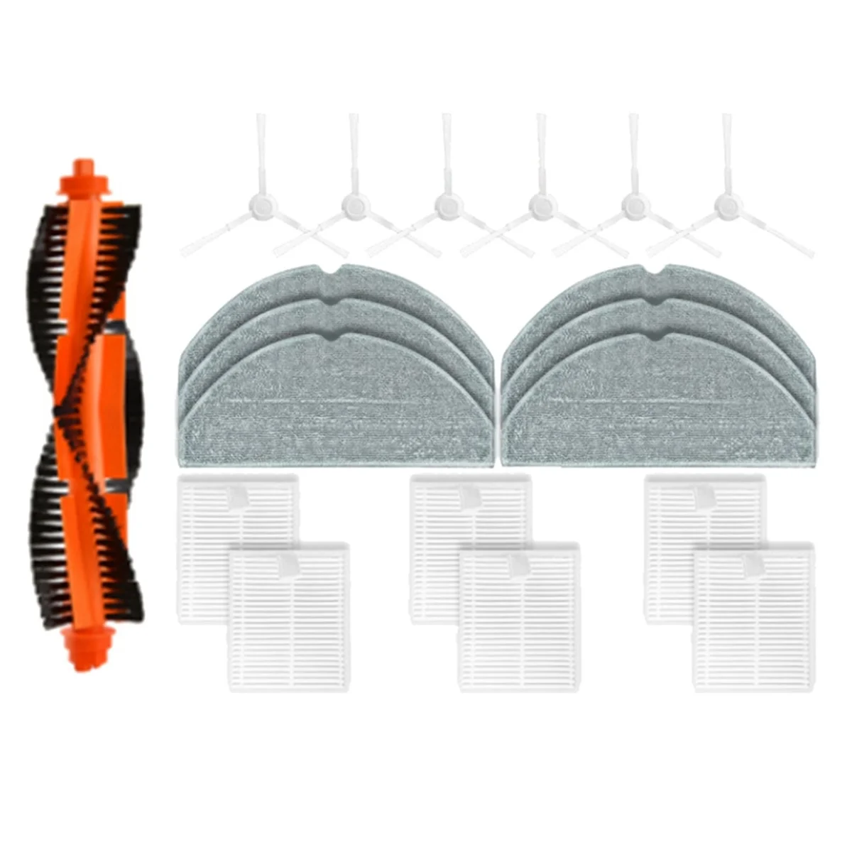 Accesorios de repuesto para Robot aspirador, 19 piezas, E10, E12, B112, piezas de aspiradora, cepillo lateral principal, filtro Hepa, paño de fregona