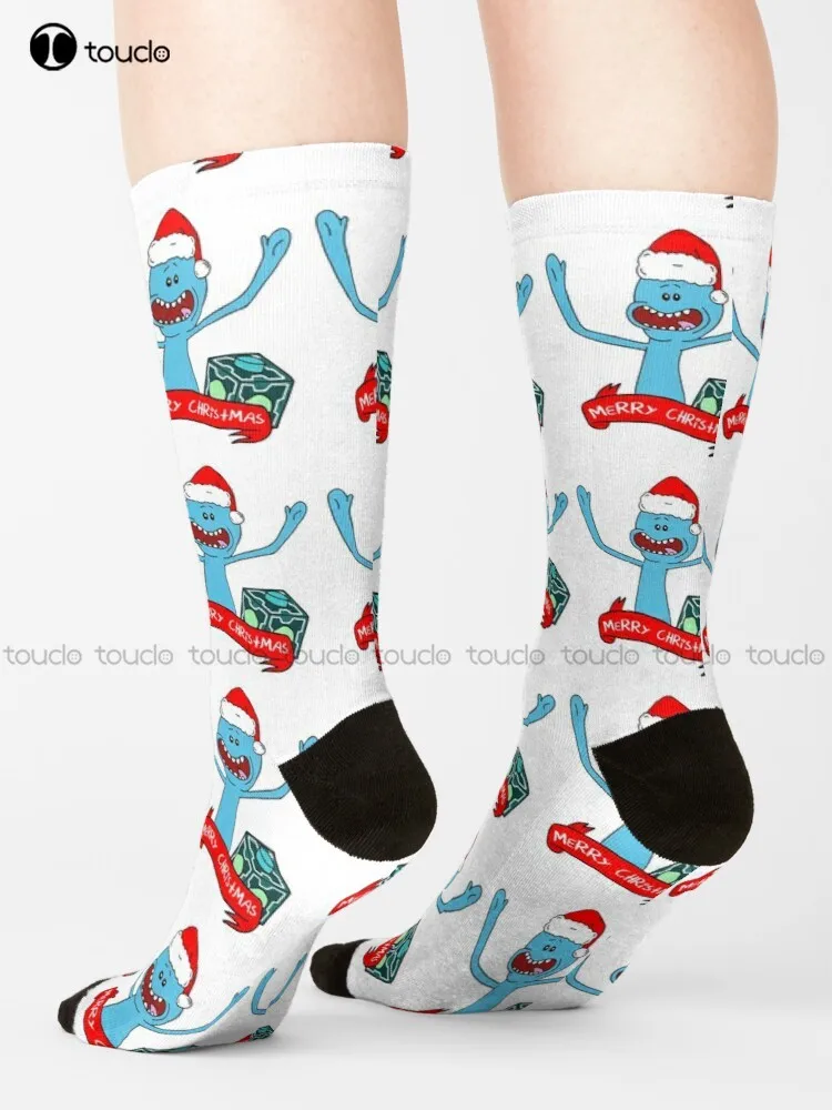 

Mr. Meeseeks Merry Christmas Socks Bulk Socks Personalized Custom 360° Digital Print Gift Harajuku Unisex Adult Teen Youth Socks