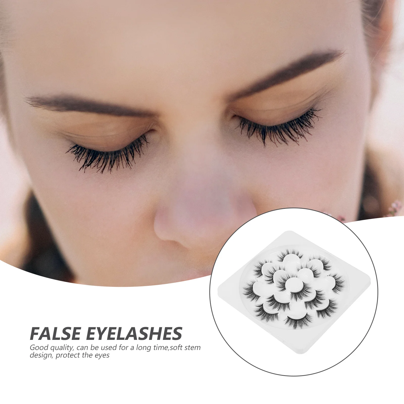 7 pares de pestañas postizas de estilo natural, finas y largas, pestañas postizas de maquillaje, pestañas densas, extensión de pestañas, realzador de ojos para fiestas y bodas