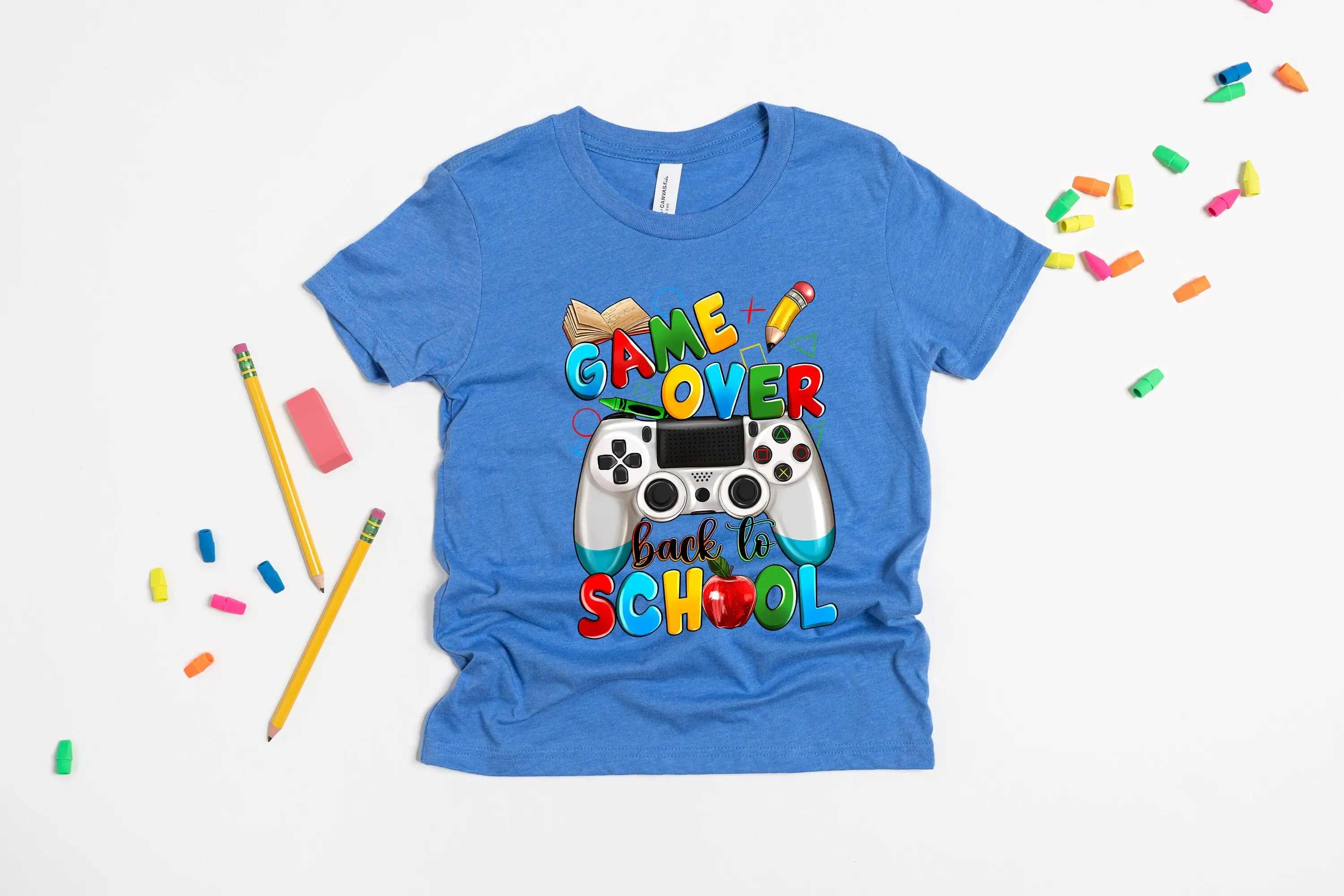 

Game Over Back To School T Shirt First Day Of Funny Student Gamer