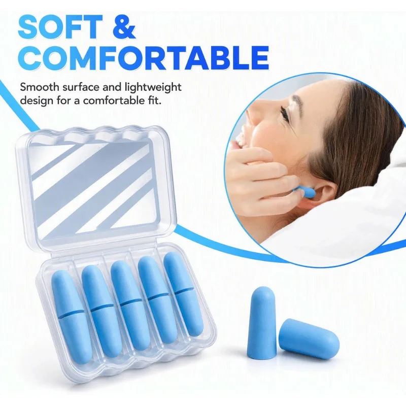 Soft Foam Earplugs, Noise Isolation Ear Plugs, Sound Blocking for Night Sleep, Office Working, Dorm & Study Scenarios