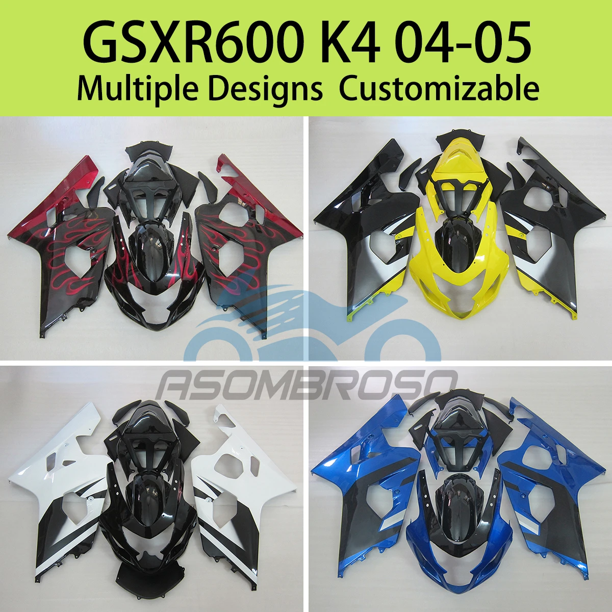 

ABS Fairing Kit for SUZUKI GSXR 600 750 K4 04 05 Aftermarket Motorcycle Fairings Bodywork Set GSXR600 GSXR750 2004 2005