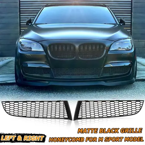 좌우 자동차 전면 하부 범퍼 안개등 램프 그릴, 벌집 메쉬 그릴, BMW 7 시리즈 F01 F02 2009-2015 M 스포츠 범퍼