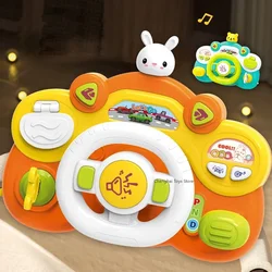 Volante multifunción para bebé, simulación de música, coche de conducción, cochecito de bebé, rompecabezas, juguetes de educación temprana