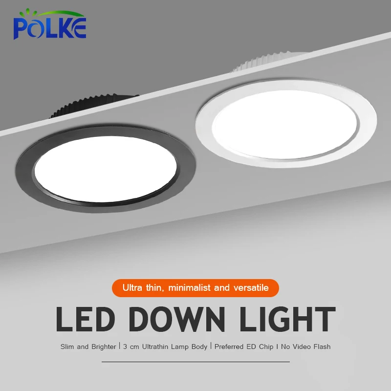 

LED Downlight Round Spot Lights Recessed 3W 5W 7W 9W 12W 15W 18W AC220V-240V For Background Ceiling Kitchen Bedroom Living Room