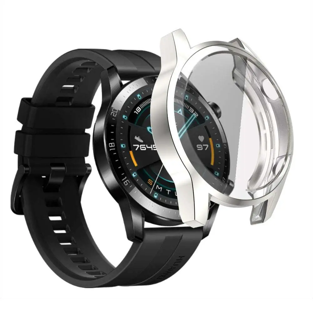 Accessories Clear TPU Case Watch Frame Cover For Huawei watch gt 2 Case Full Protective Case Cover Smart Watch Protector