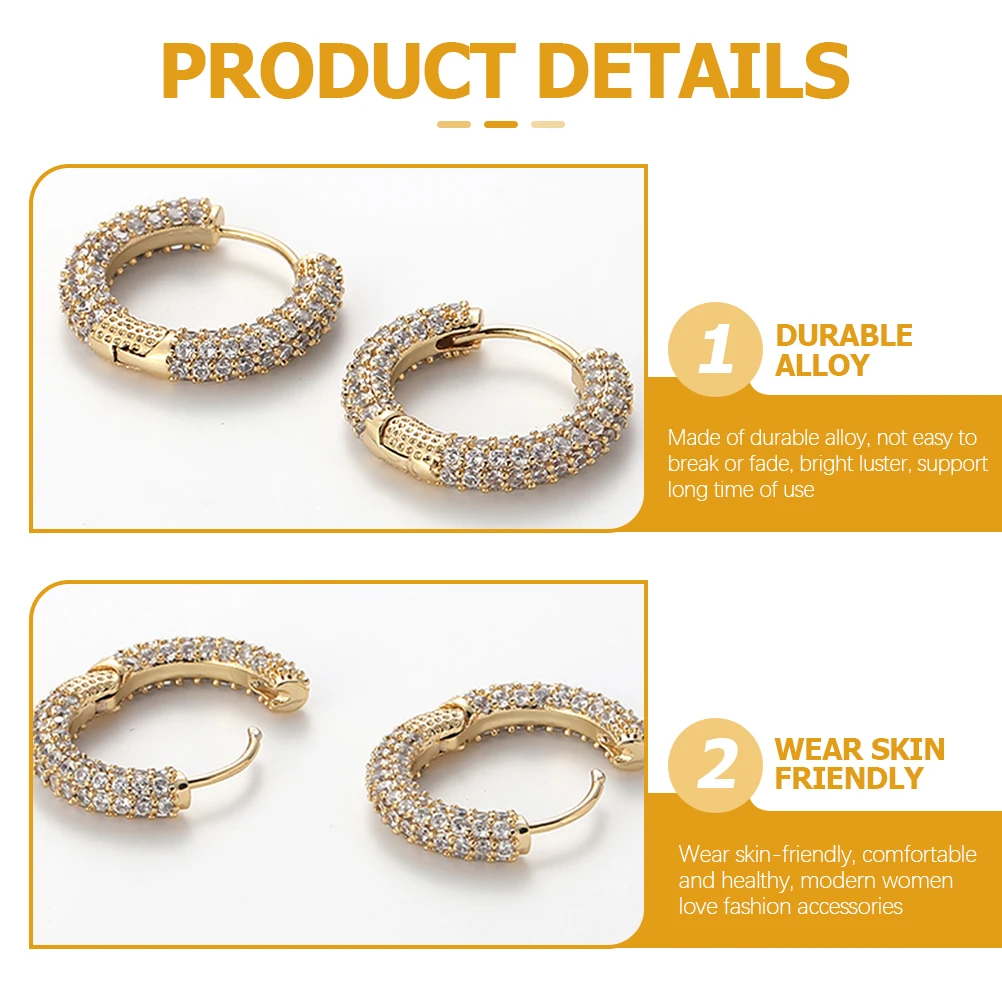 

Retro Bronze Earrings Sleeper Surgical Steel for Women Hoop Simple Jewelry Golden Women's