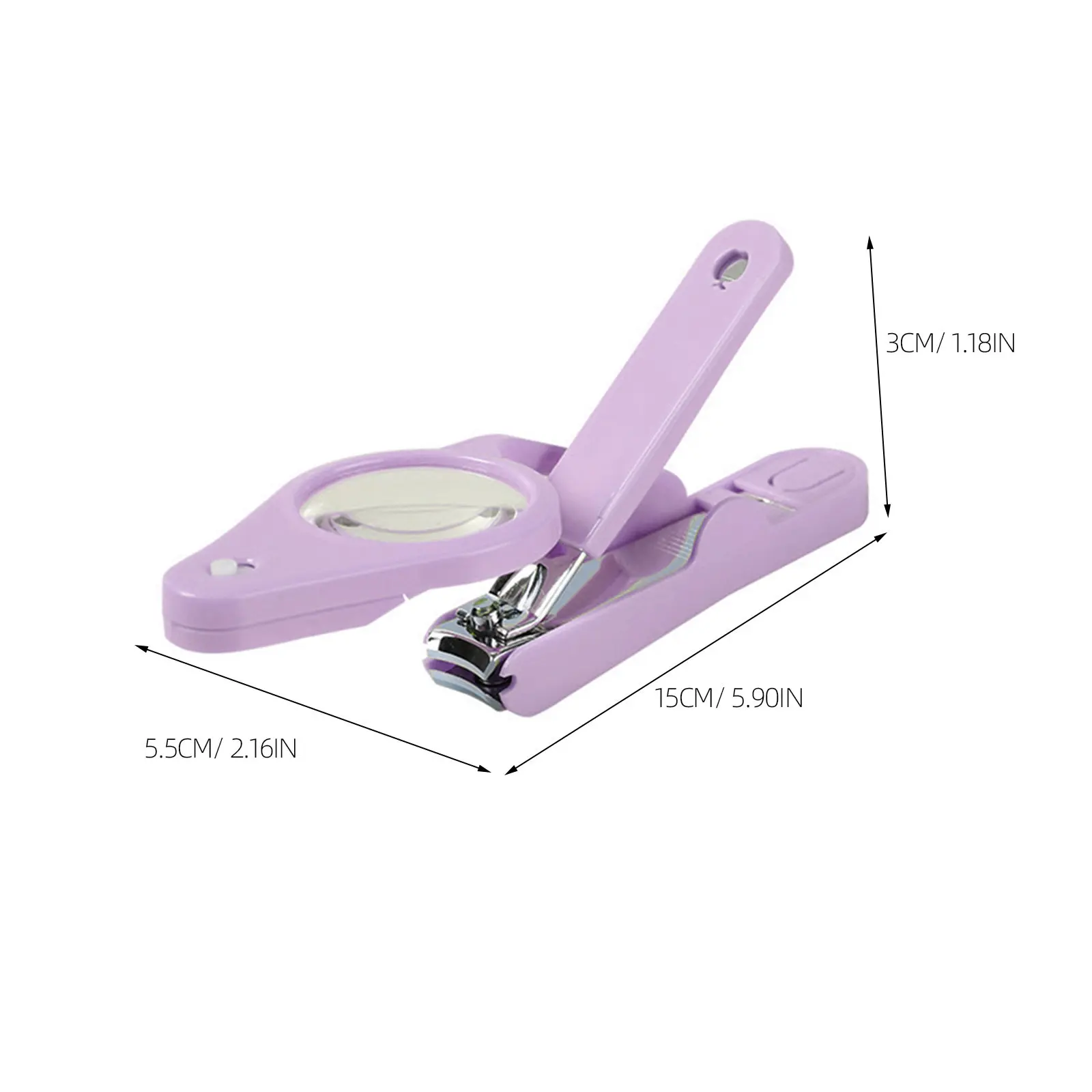 1Pcs Ergonomic Nail Clipper with High-Power LED Light Adjustable Magnifier Rustproof Stainless Steel Portable Fingernail Toenail