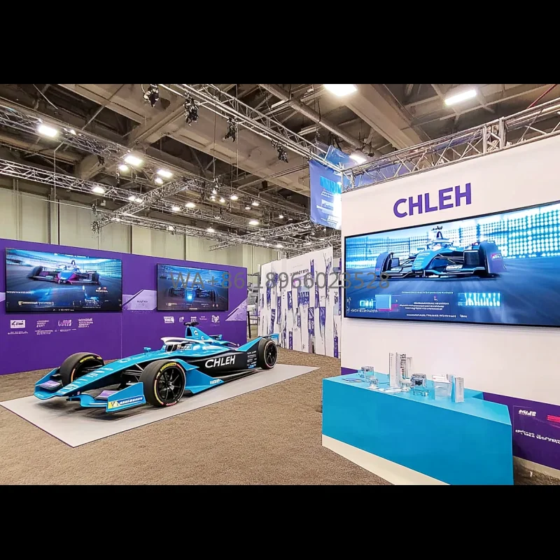 Custom Large Display for Racing Car Auto Show Creative Luminars Exhibition Booth LED Screen Modular SEG Backlit Trade Show Booth
