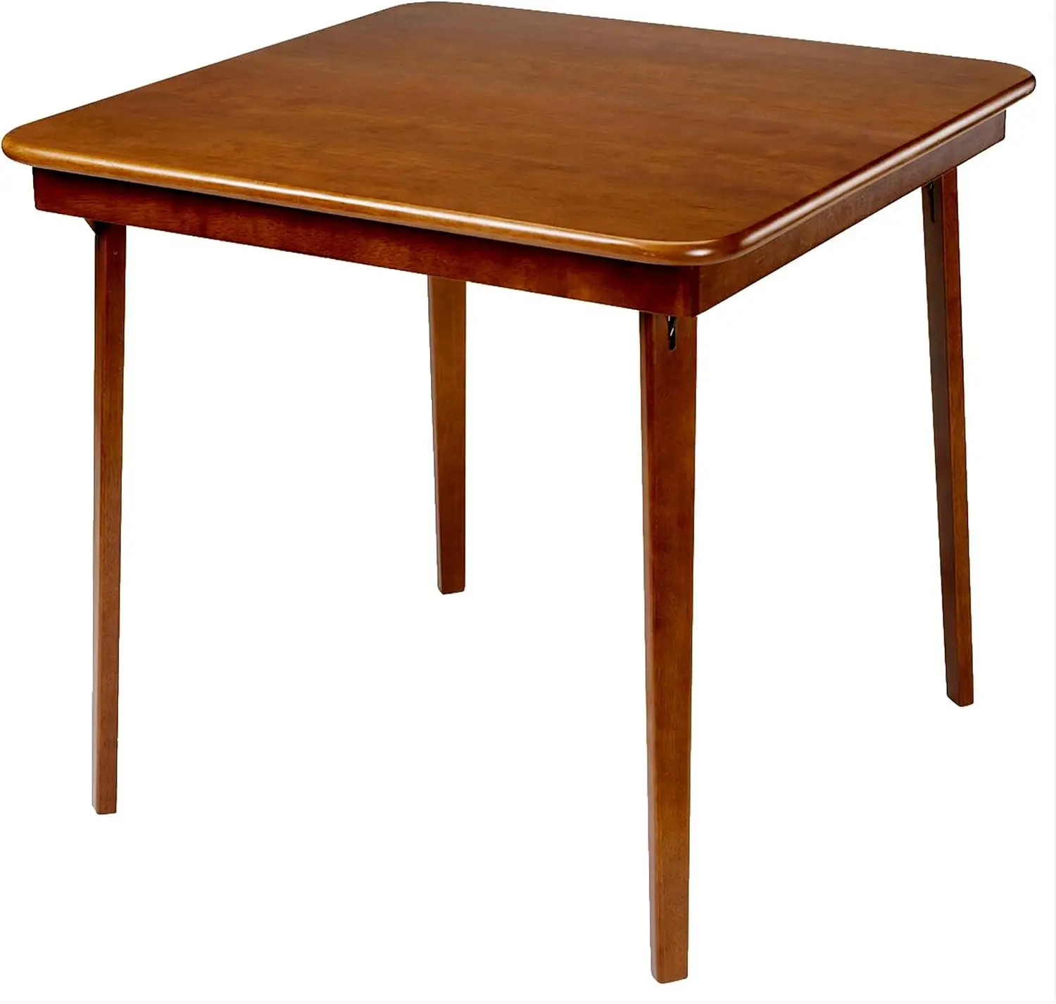Stakmore Classic Straight Edge Square Wood Folding Table, 32x32, Fruitwood | Foldable Card Table, Wooden Tabletop Furniture for