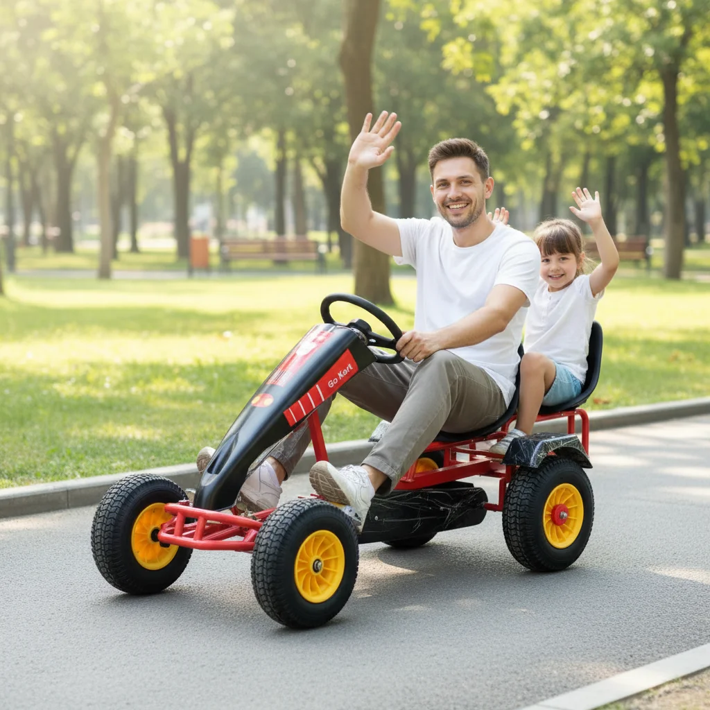 Commercial Tandem Design 200x100x70cm For High Traffic Venues Heavy Duty 120kg Pedal Go Kart