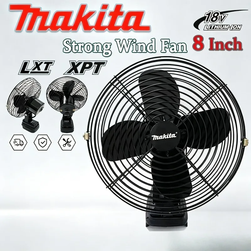 

Вентилятор Makita 18В для кемпинга, мощный беспроводной портативный металлический вентилятор для улицы, рыбалки, рабочего стола