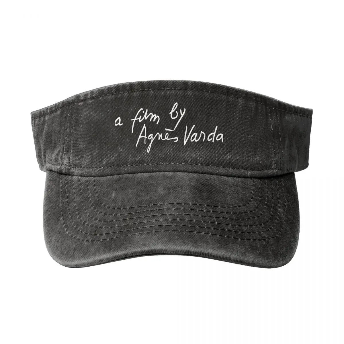 

A Film By Agnes Varda Washed Denim Empty Top Hat Breathable Caps Women's Visor