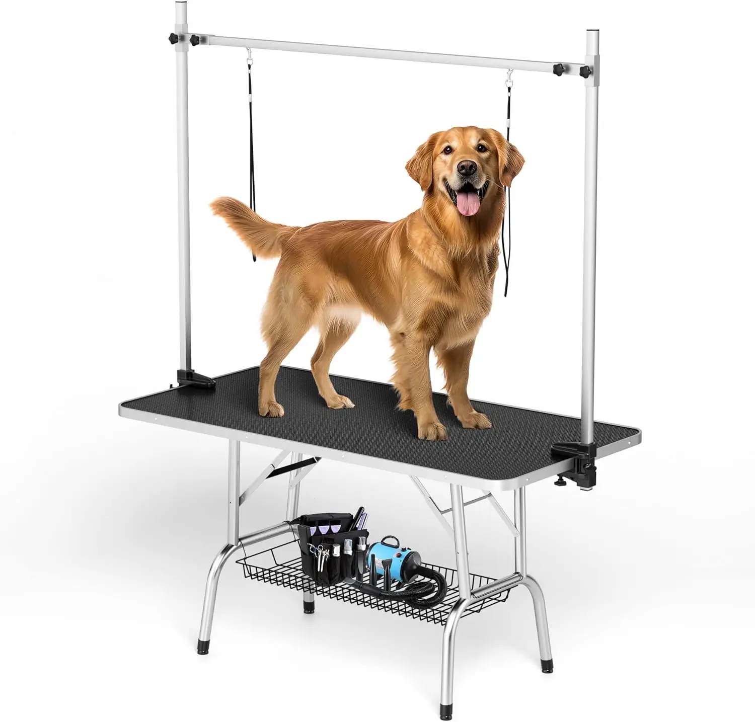 

46'' Pet Dog Grooming Table,Adjustable Height Heavy Duty Professional Stainless Steel Grooming Table for Dogs at Home for
