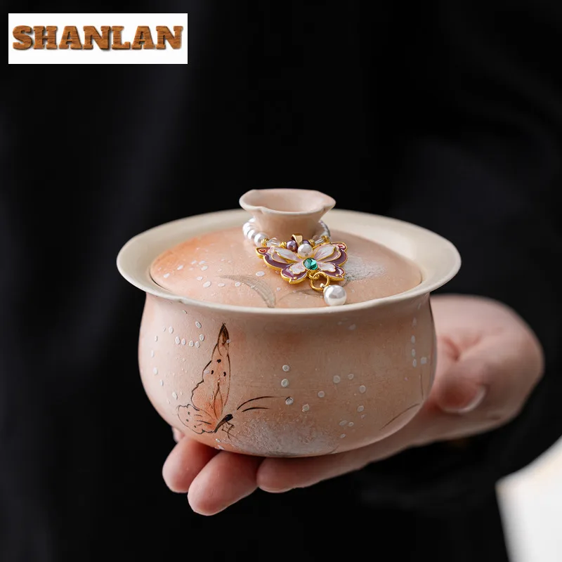 150ml-dipinto-a-mano-arancione-farfalla-gaiwan-te-fatto-a-mano-tureen-ciotola-da-te-con-coperchio-kit-te-birra-copertura-ciotola-cha-ornamenti-artigianali