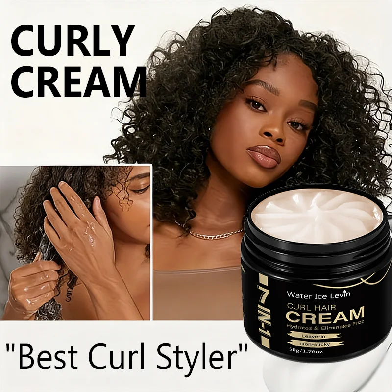50g Curl Hair Cream Non Sticky Formula Hydrate & Eliminate Frizz Natural Plant Oil Nourish Curly Hair Daily Styling Care