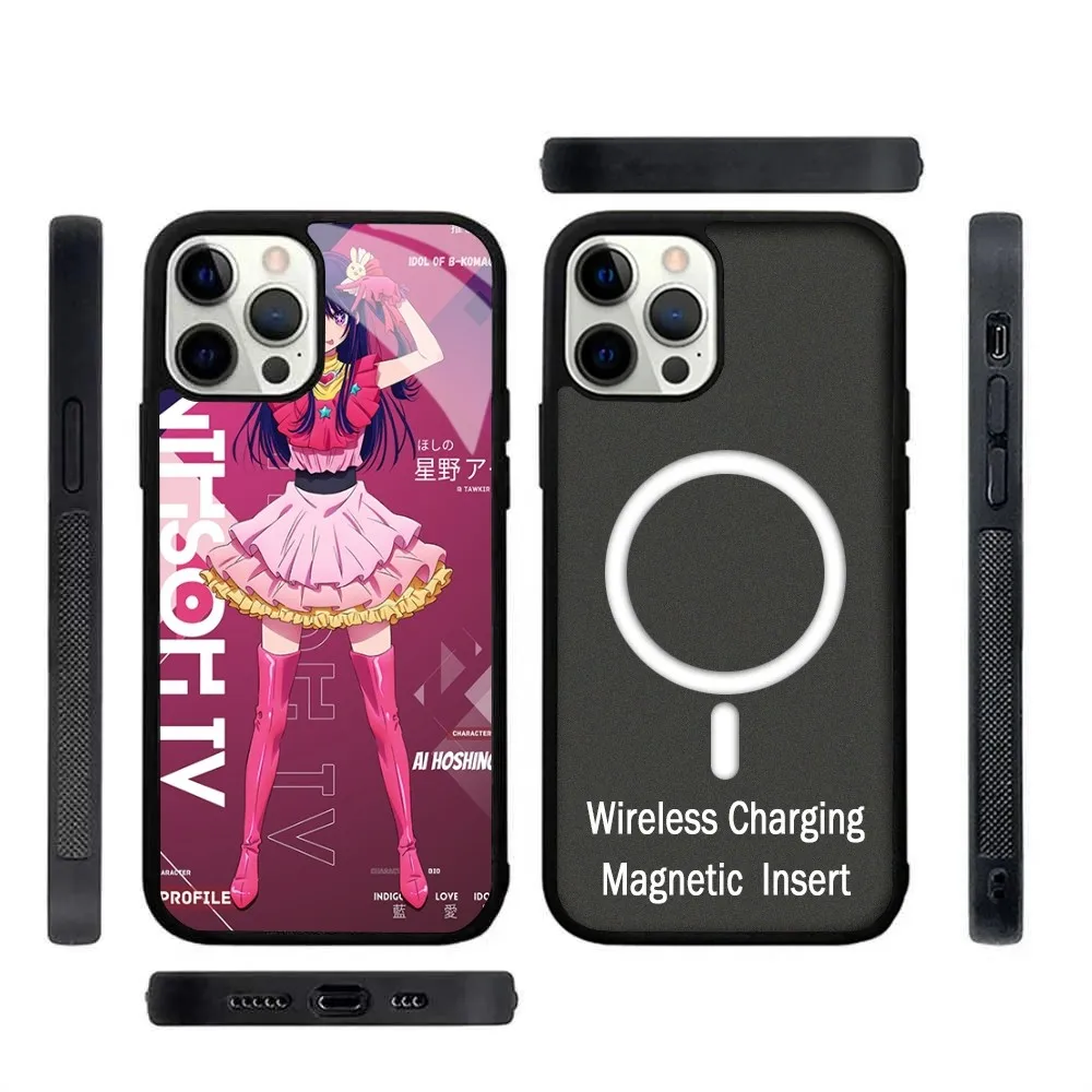 Oshi No Ko Anime Ai Hoshino Phone Case For IPhone 15 14 13 Pro Max 11 12 Mini Alex Mirror For Magsafe Wireless Charging Cover