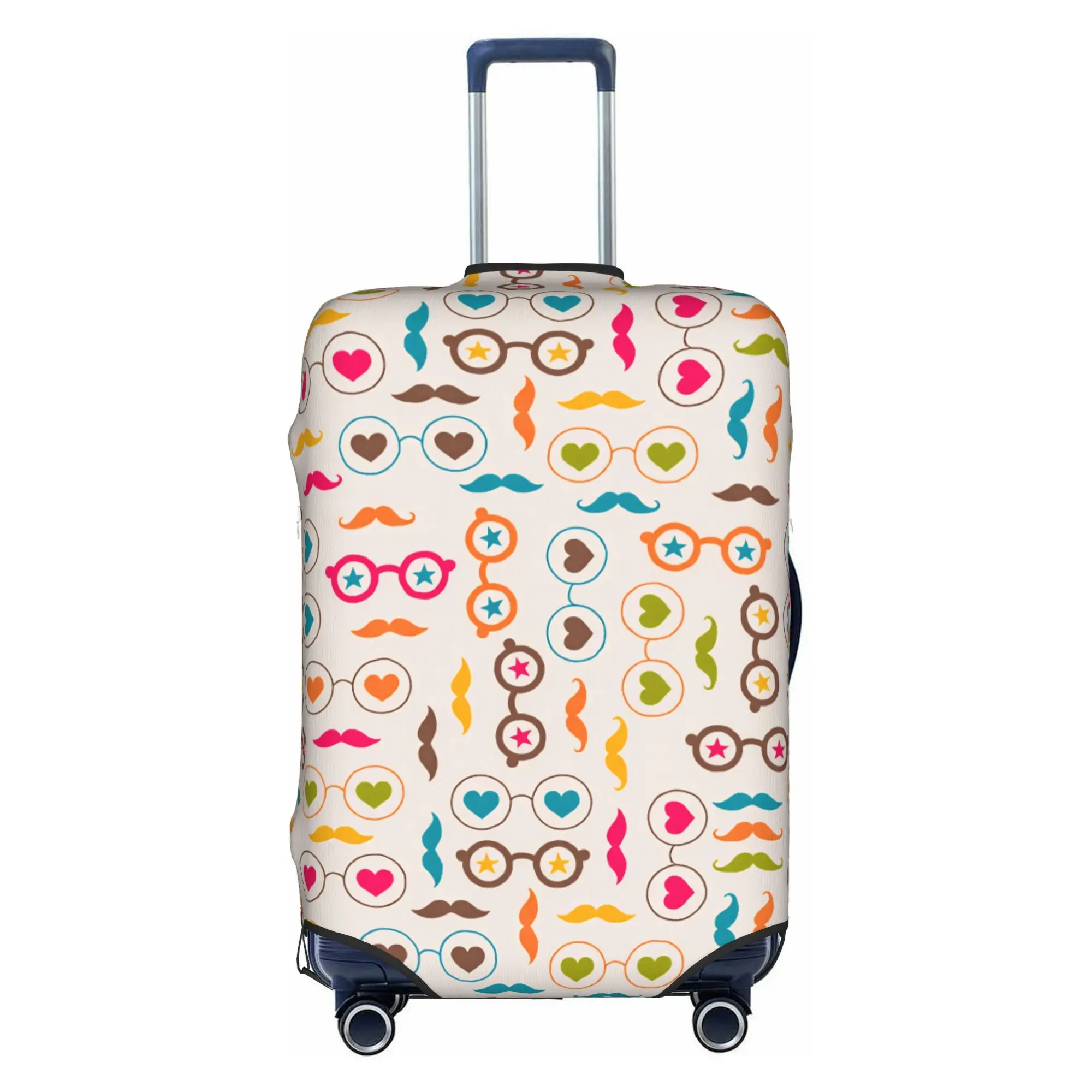 Fashion Colorful Glasses Optometrist Optician Luggage Cover Protector Washable Travel Suitcase Covers