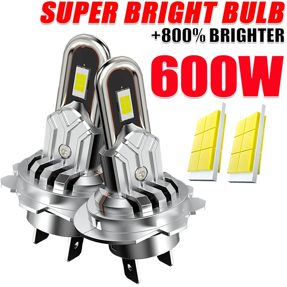 

2PCS H7 LED Bulb High Power CANBUS Auto Headlight 600W Automobile Lamp Turbo Plug&Play Wireless Mini 6000K White Headlamp 12V