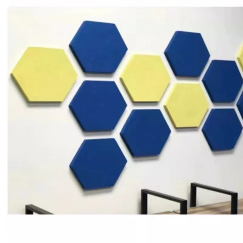 Panel hallway Wool Wall Hot Sale Fire Retardant High Density Soundproofing Hexagon PolyesterAcoustic Panels