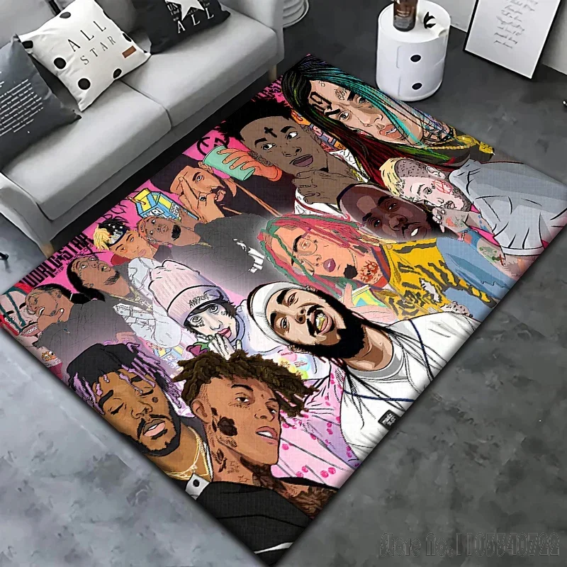 Hip Hop Music Rap Star Cartoon tappeto tappeti 120x160cm Decor per soggiorno camera da letto per bambini divano bagno tappetino per bambini