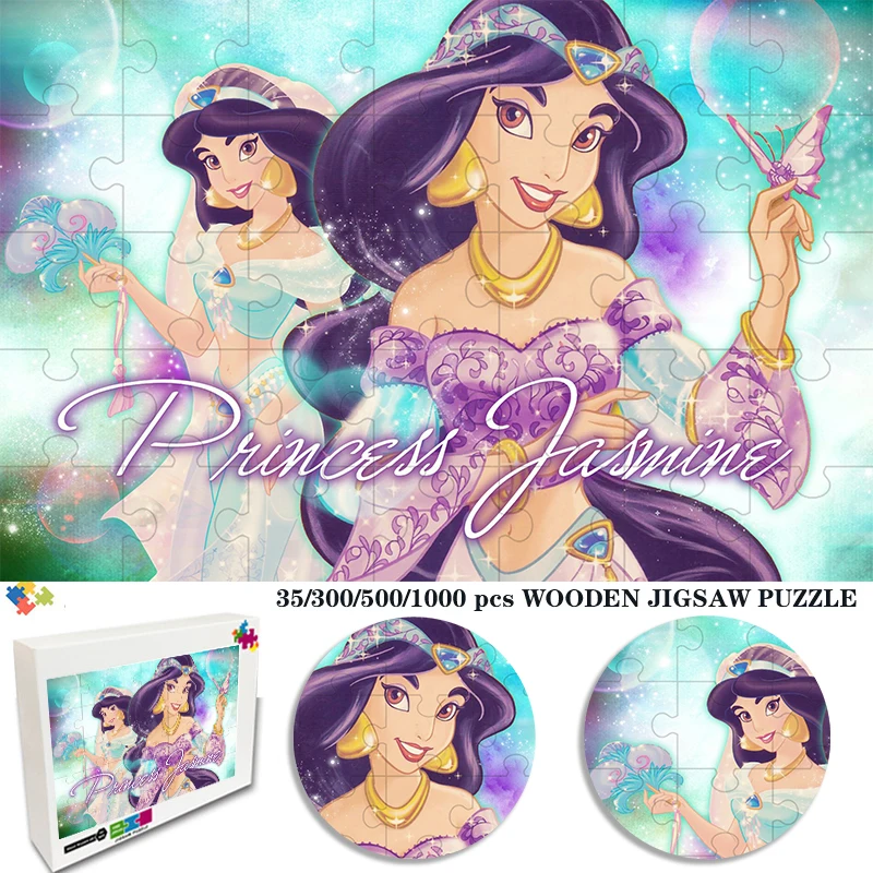 

Disney Aladdin and The Lamp Princess Jasmine Jigsaw Puzzle 35/300/500/1000 Pieces Family Diy Jigsaw Games Home Decoration