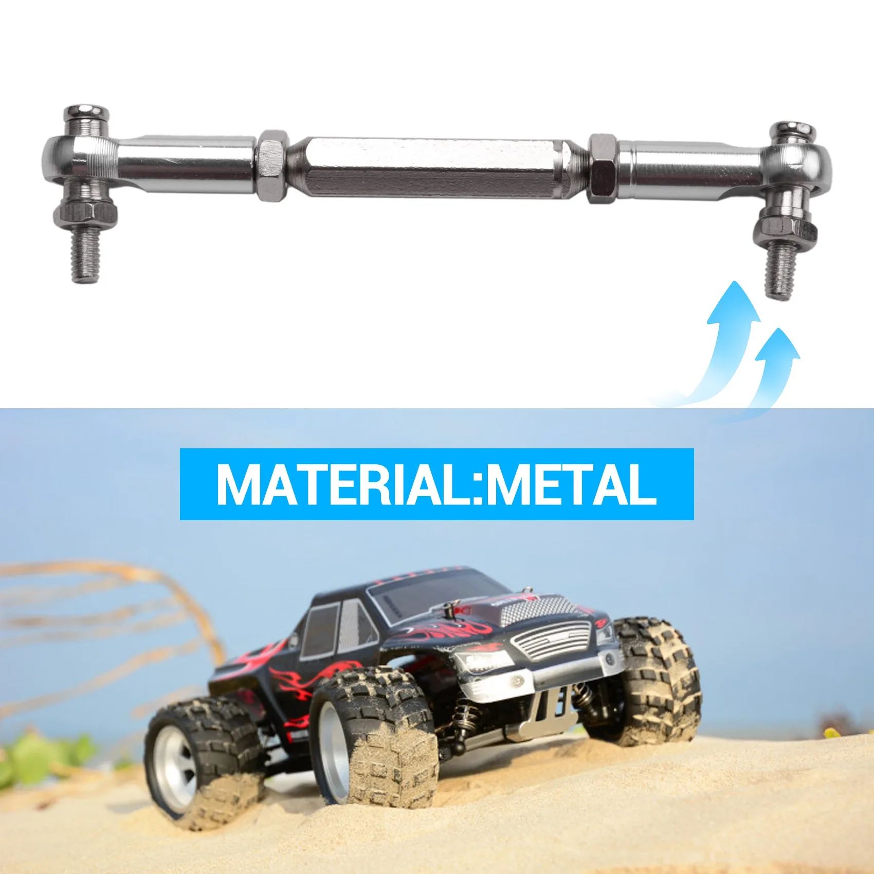 

Metal Steering Link Rod Pull Rod Mounts Shock Absorbers Set For WPL C14 C24 C24-1 1/16 RC Car Upgrade Parts-Y46A