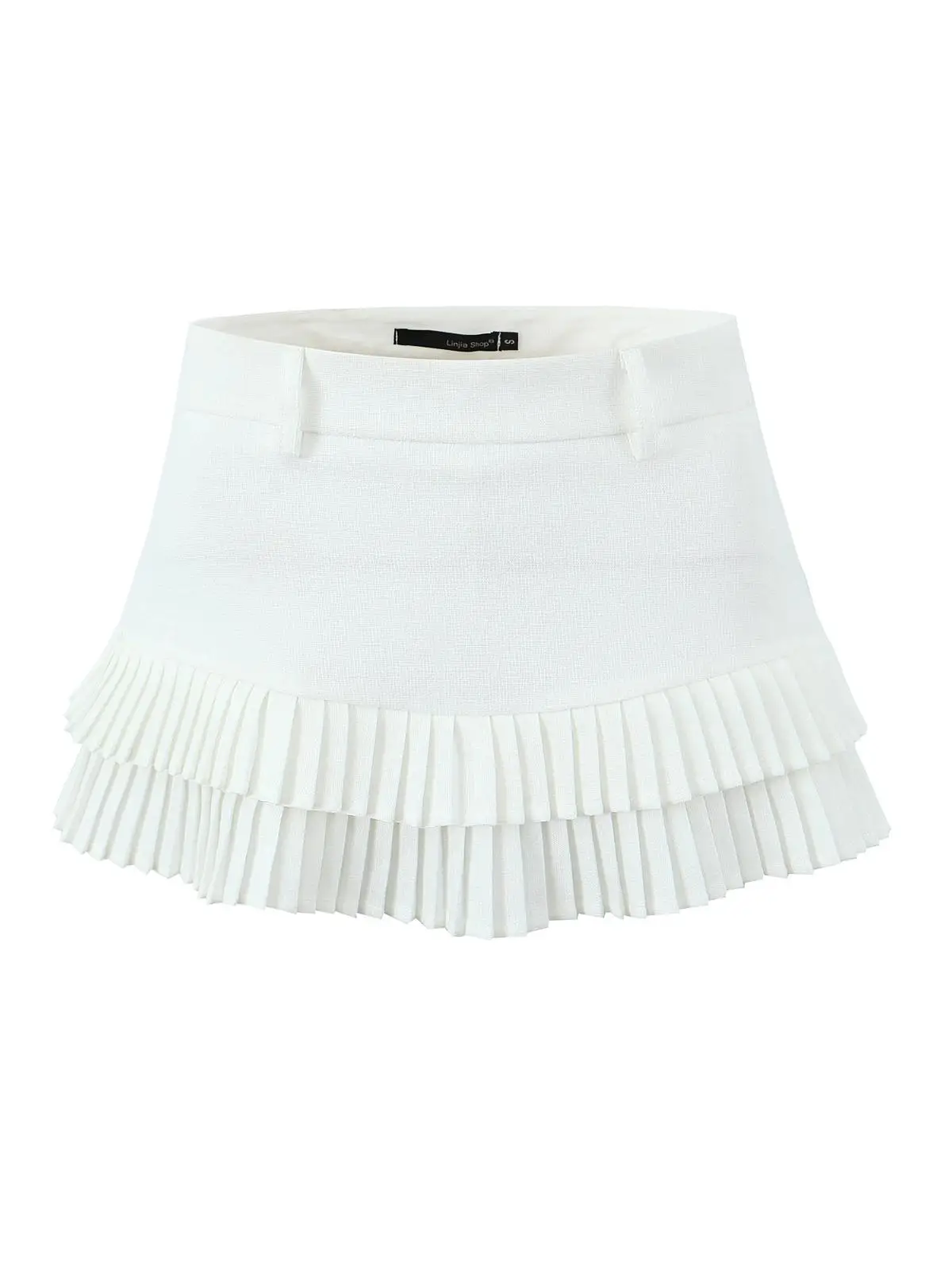 

American Sle ort ter Ne Print Dr Women's Summer Faion Casual Cotton Clothes Color Low Waist Skirt