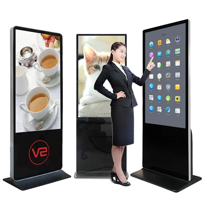 55-Inch Indoor Free Stand LCD Advertising Monitor Android Self-Service Touch Screen Retail Store