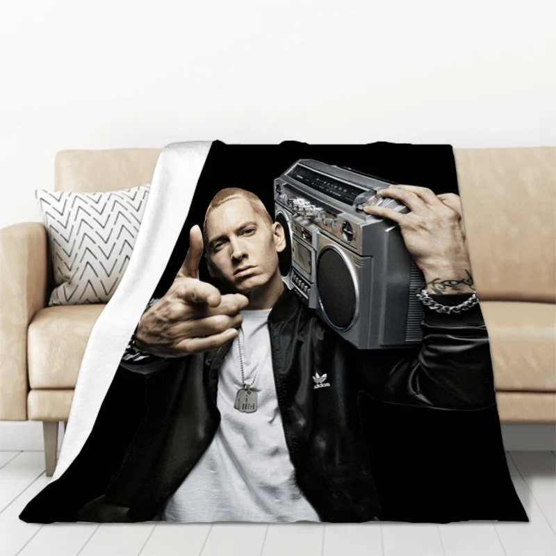 

Eminem 8 Mile Hip Hop Rap Blanket Fleece Blankets and Bedspreads Furry Bedspread on the Bed Plush Microfiber Bedding Throw Knee