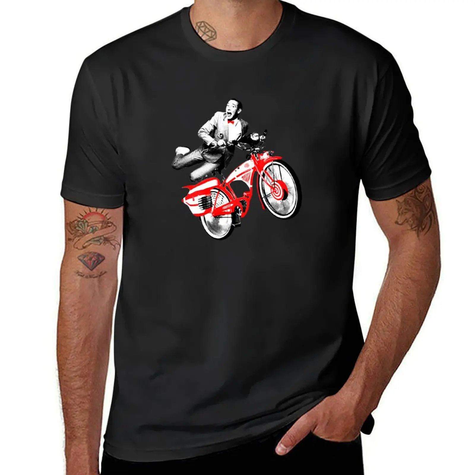 

Pee Wee Herman - Pee Wee Herman_s Big Adventure Bike Футболка с короткими рукавами, милые топы, таможенный дизайн, ваша собственная мужская мода