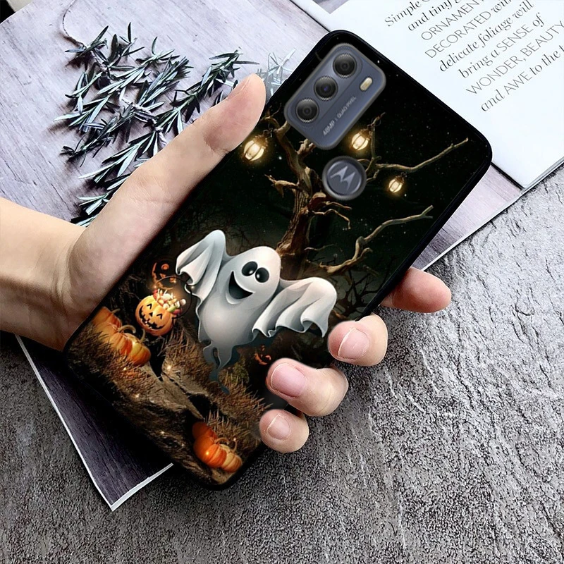 شبح الزهور لطيف هالوين جراب هاتف ل موتو G84 G23 G24 G31 G32 G41 G51 G52 G53 G54 G71 G82 G42 G62 G200 G اللعب G ستايلس