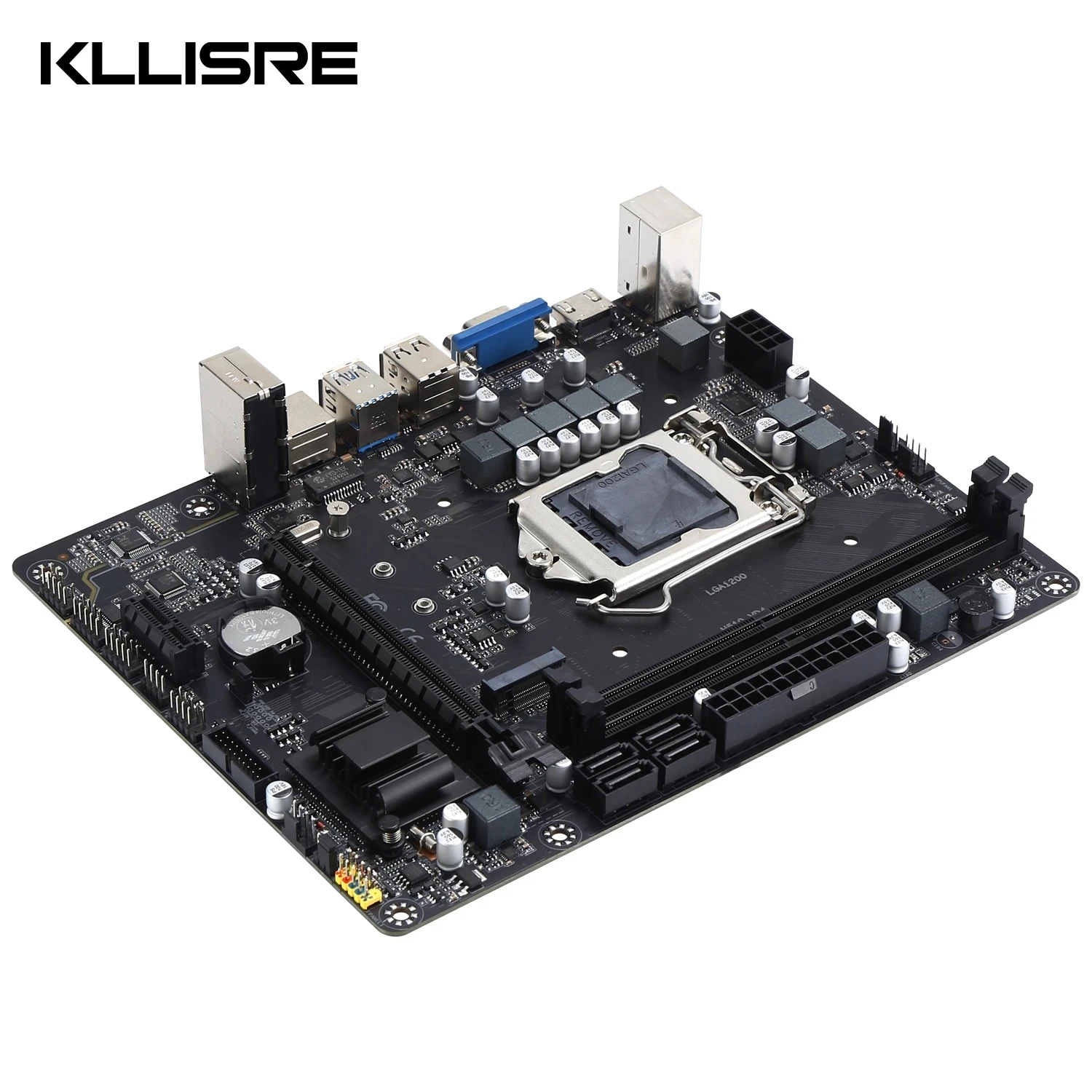 Kllisre-placa base H510 H511, LGA 1200, compatible con Intel Core I3/i5/i7/i9 10th/11th, procesador DDR4, Memoria VGA + HDM + M-ATX DVI