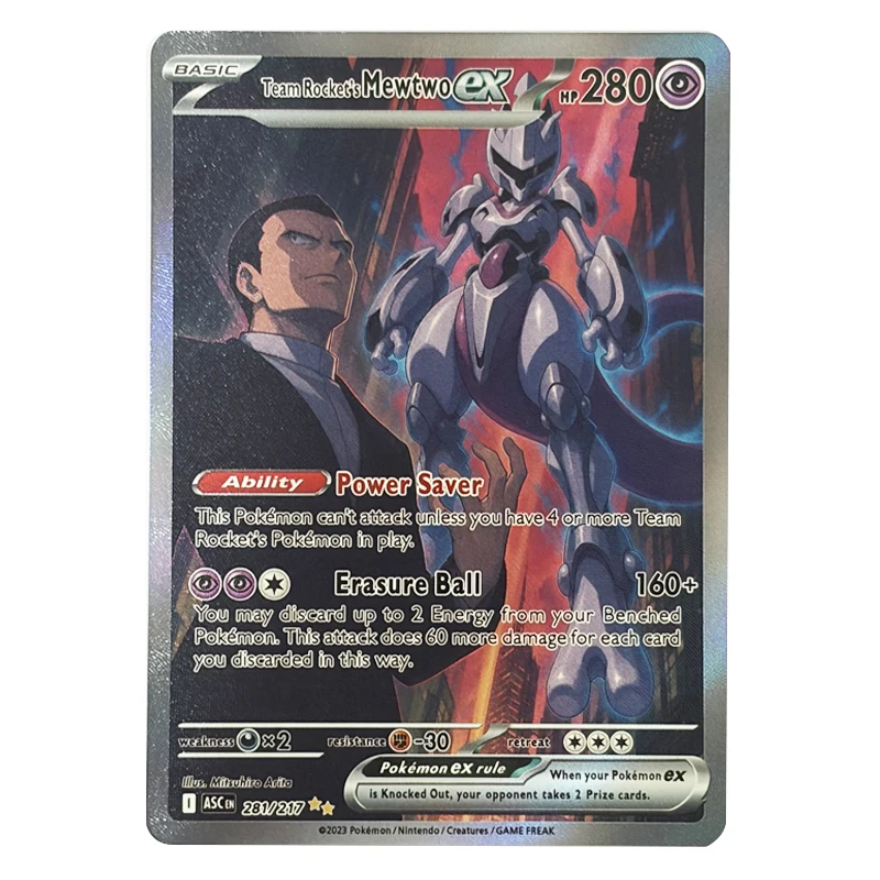 3pcs/set Pocket Monster Homemade English Version Mewtwo Series Card Anime Classic Game Oblique Flash Collection Card DIY Gift