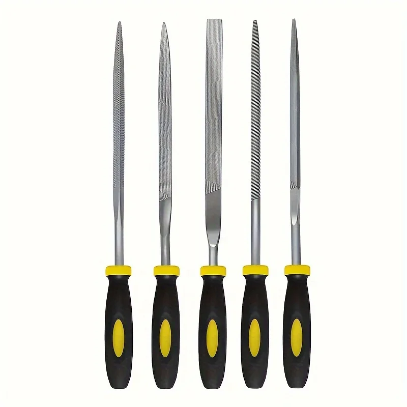 Premium Needle File Set - High-Carbon Steel Files with Non-Slip Ergonomic Handles for Precise Filing on Wood, Plastic, Model, Je