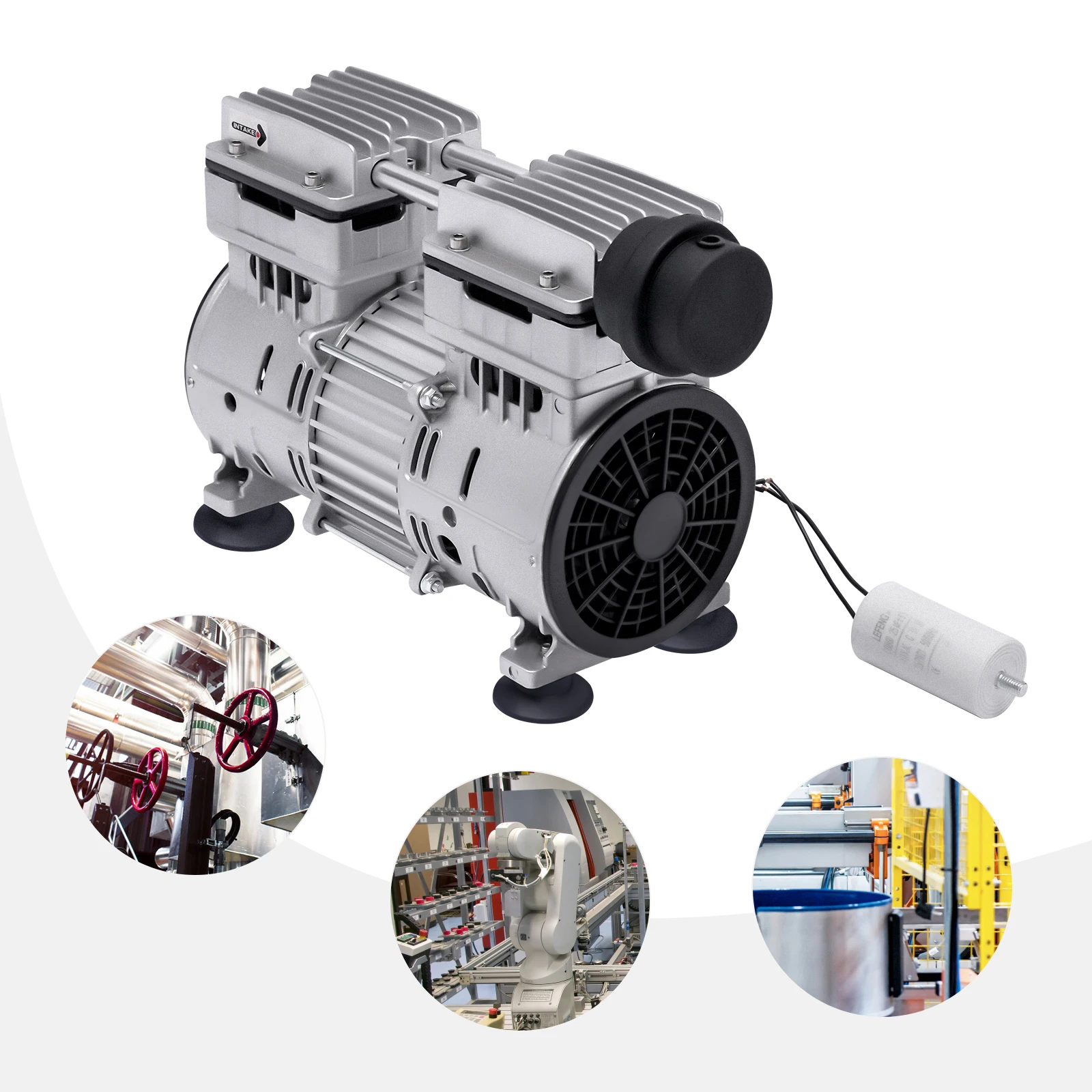 750W Aluminiumlegierung Ölfreie Vakuumpumpe 65-70L/min Luftstromgeschwindigkeit Isolierklasse B für Mechanische Ausrüstung – Detail 6
