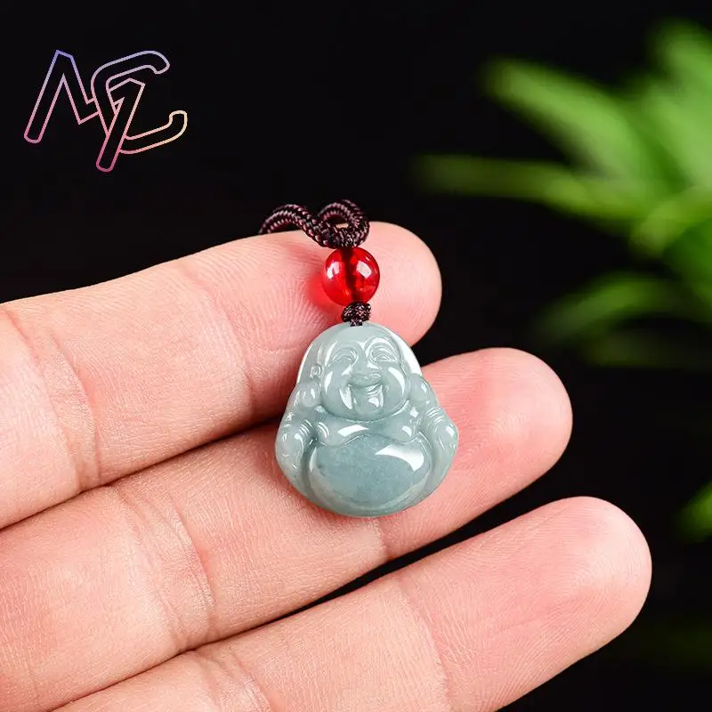 Myanmar Jadeite Guanyin Buddha Pendant Necklace Vintage Natural Gemstone Real Jewelry Fashion Accessories Burmese Jade Stone view 3