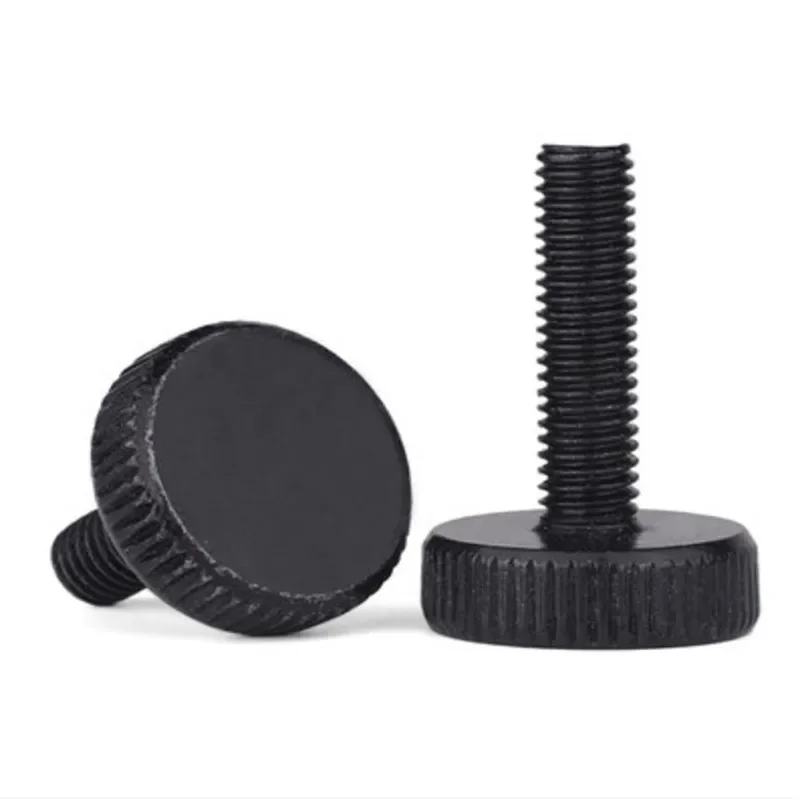 2pcs-10pcs M3 M4 M5 M6 M8 Steel With Black Knurling Flat Hand Tighten Thumb Screw