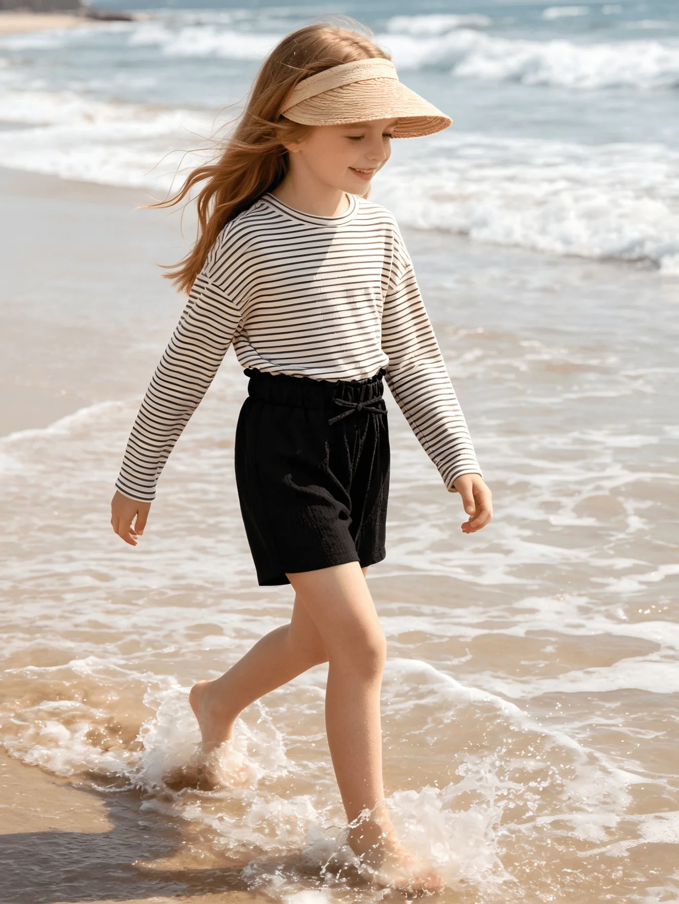 3-teiliges Set: Leichte, atmungsaktive Shorts für Kleinkinder (2-11 Jahre) mit elastischem Bund und Schleifendekor – Sommerliche Freizeitshorts für den Alltag – Detail 8