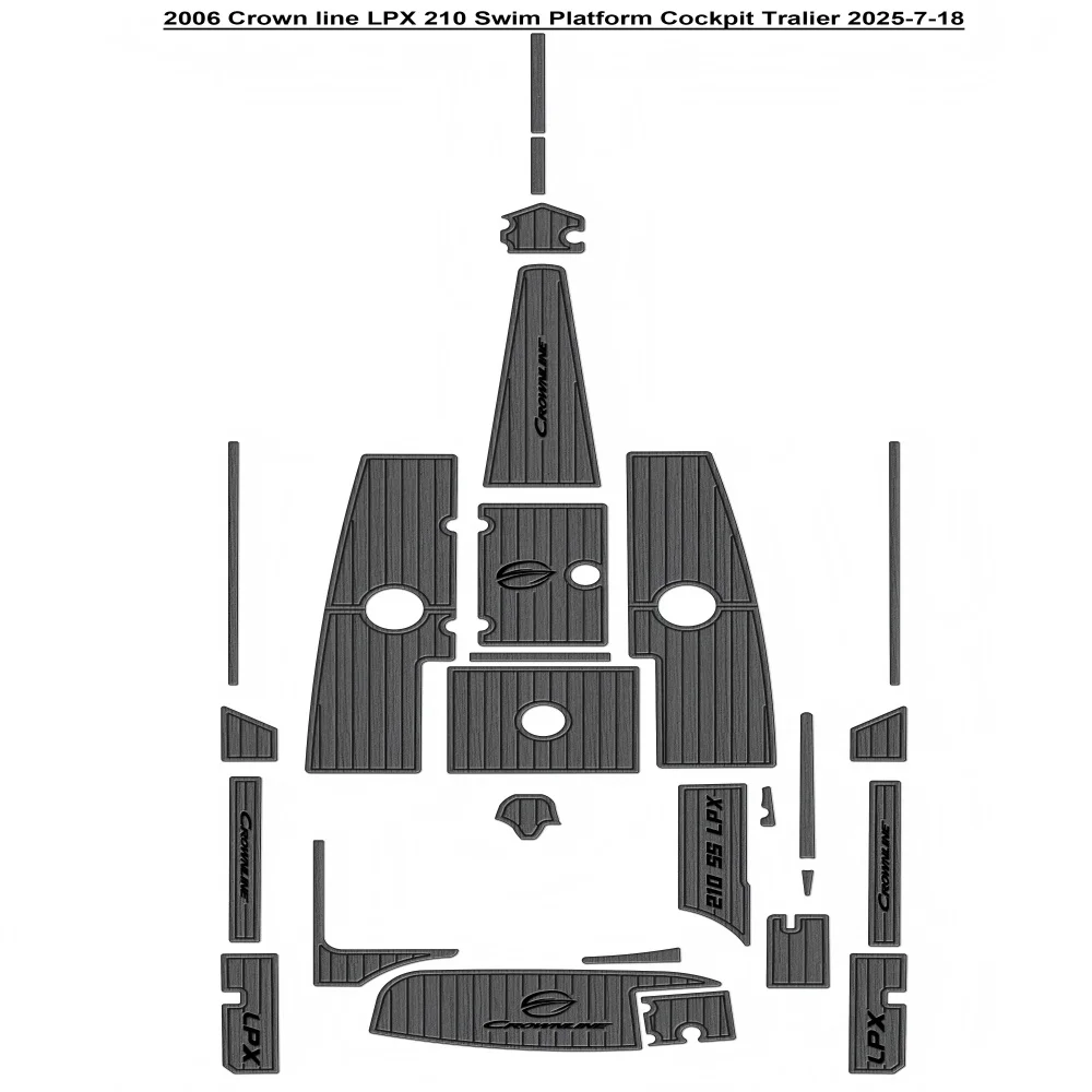 

2006 Crownline LPX 210 Платформа для плавания, кокпит, прицеп, коврик для лодки, пена EVA, тик, напольный коврик SeaDek, стиль Gatorstep, самоклеящийся