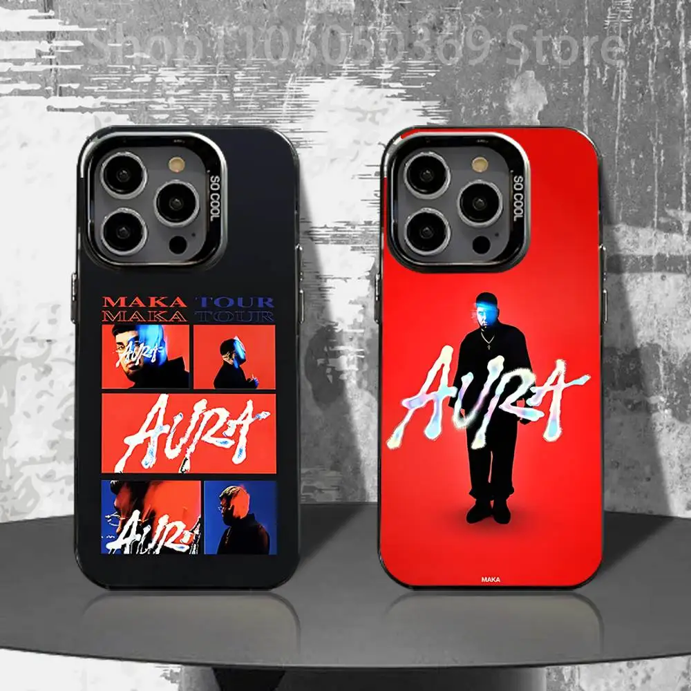 

Aura Album Phone Case For iPhone 16,15,14,13,12,11,Pro,XS,Max,Plus,Mini,SE4,E Singer Maka Black Matte Shockproof Cover